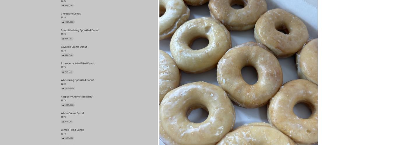 Donut King Menu