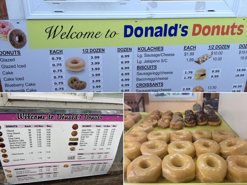 Donald's Donuts Menu