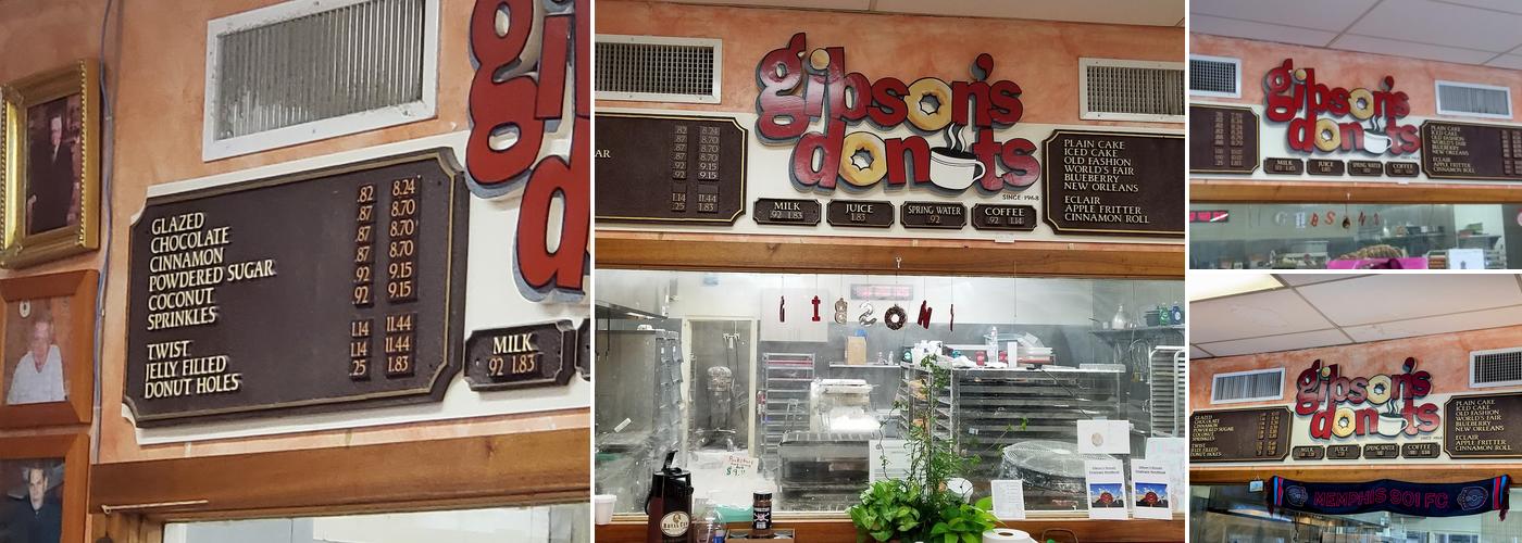 Gibson's Donuts Menu
