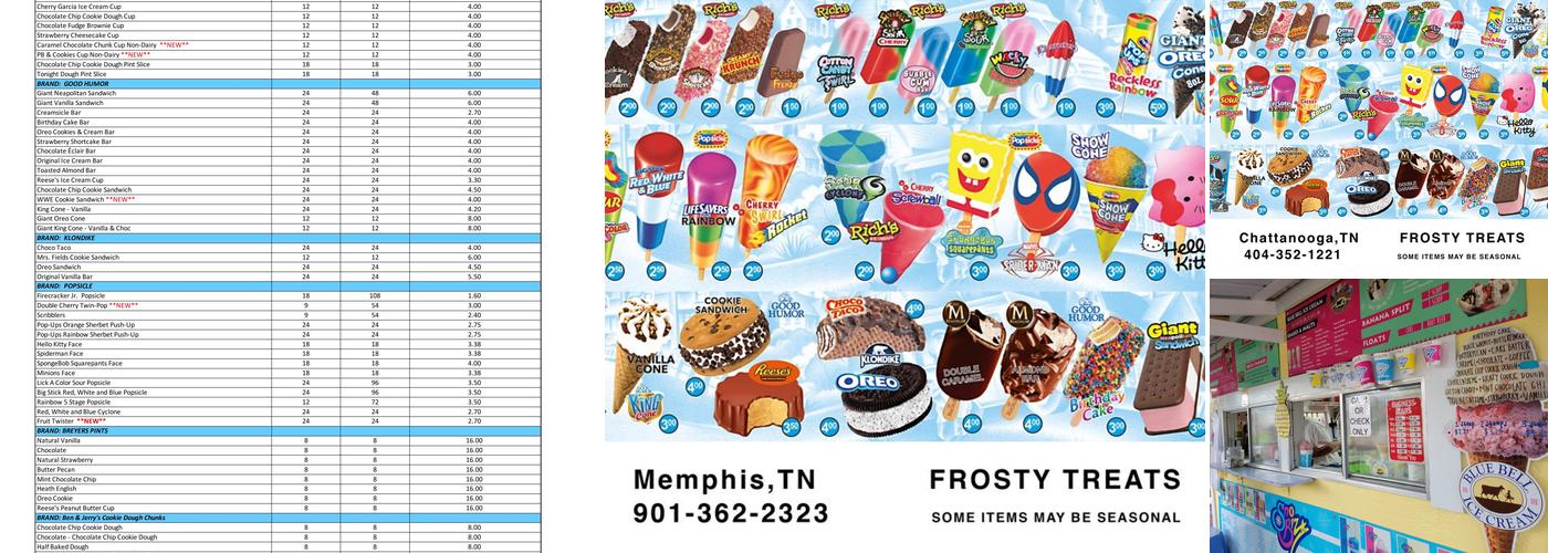 Frosty Treats Menu