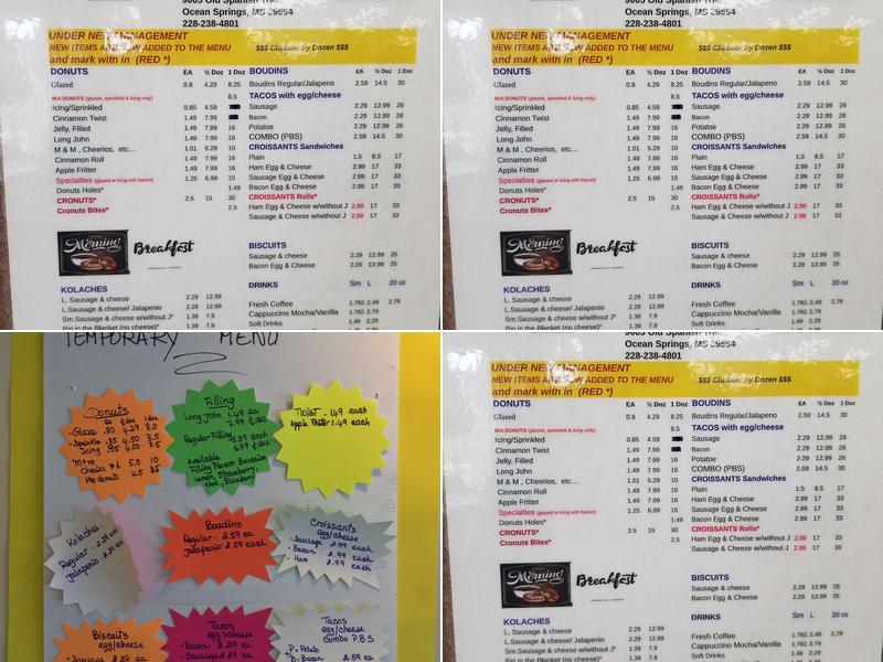 Simply Donuts Menu