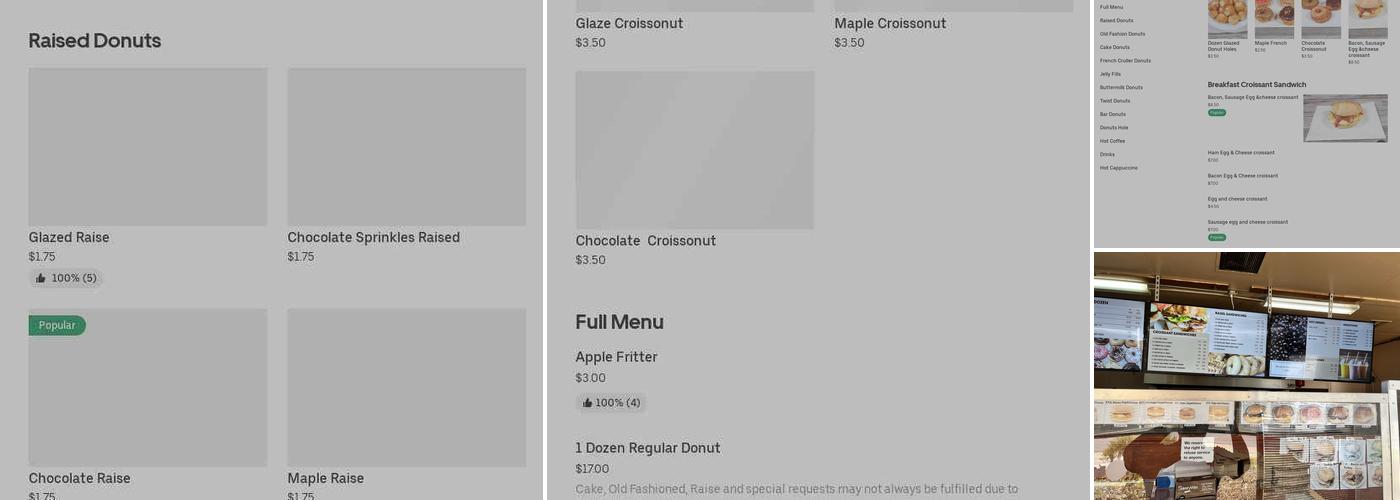 Manley's Donut Shop Menu