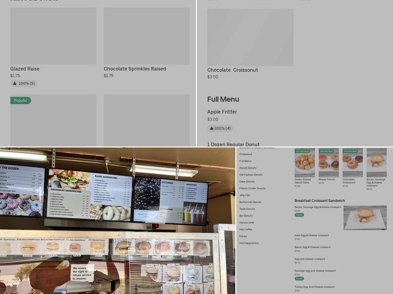 Manley's Donut Shop Menu