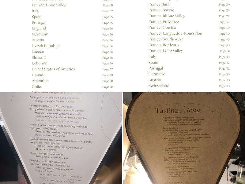 Alain Ducasse at The Dorchester Menu