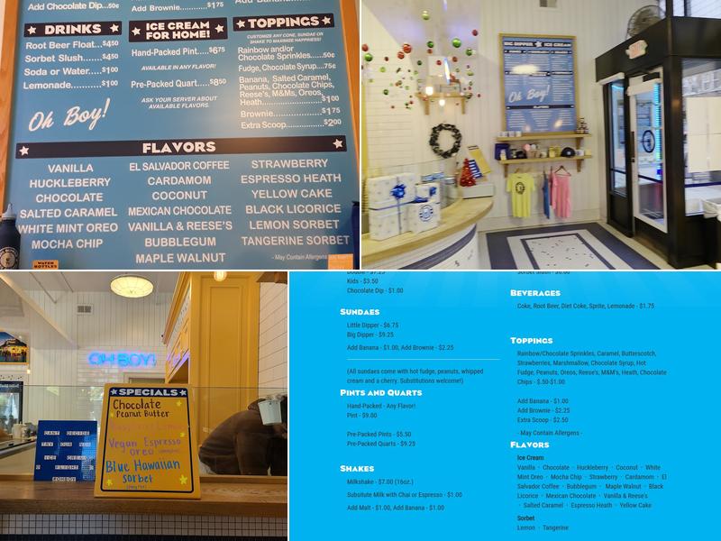 Big Dipper Ice Cream Menu