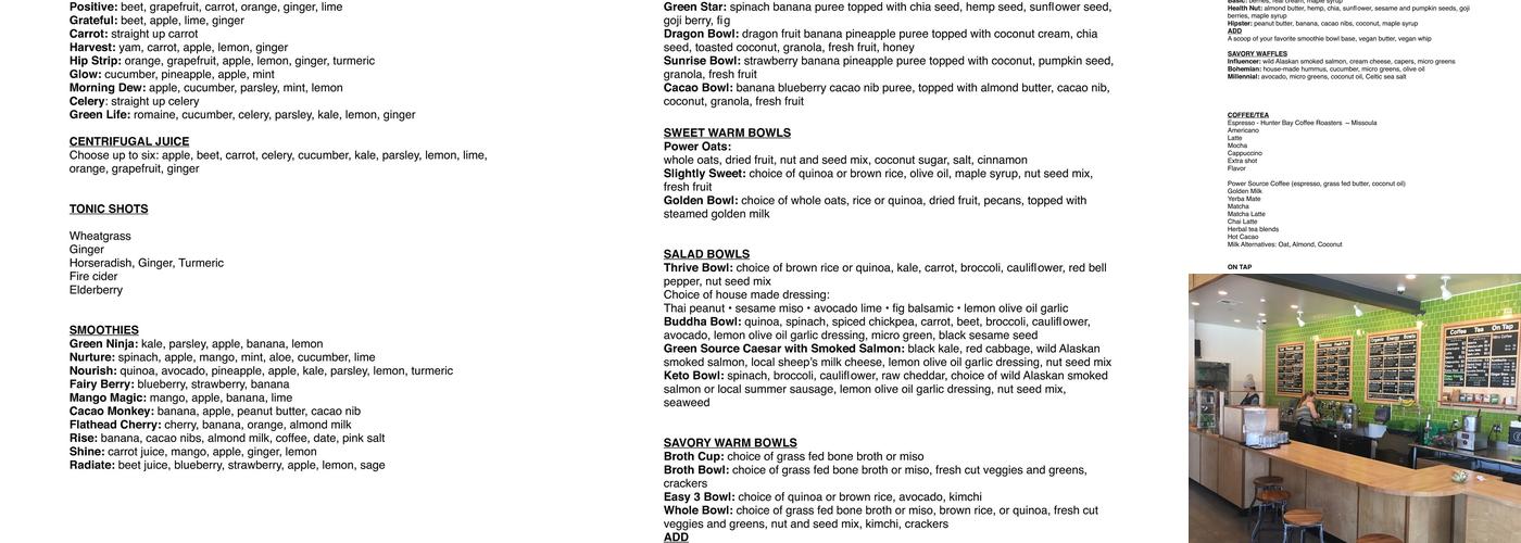 Green Source Menu
