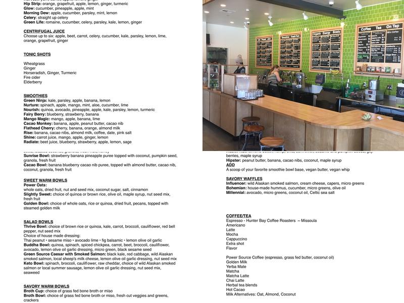 Green Source Menu