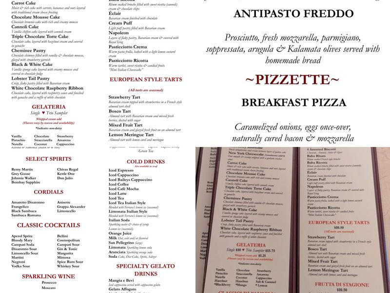 Ferrara Bakery & Cafe Menu