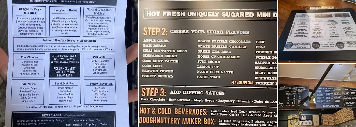 Doughnuttery Menu