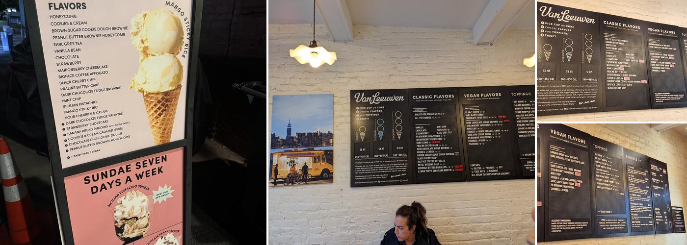 Van Leeuwen Ice Cream Menu