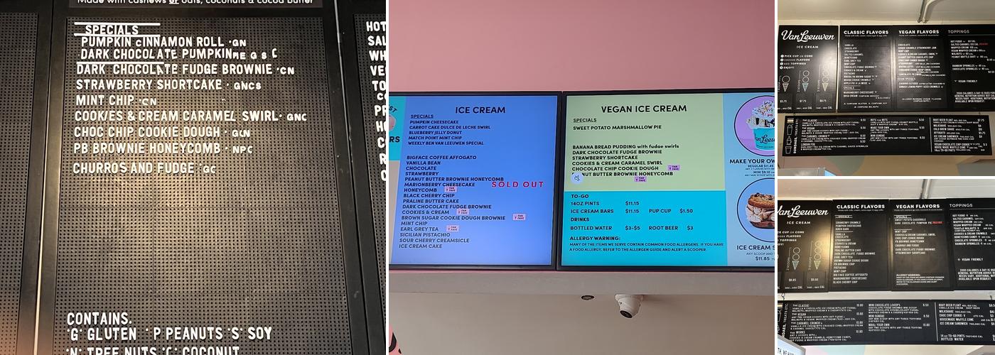 Van Leeuwen Ice Cream Menu