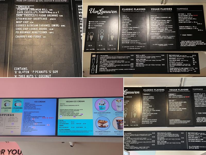 Van Leeuwen Ice Cream Menu