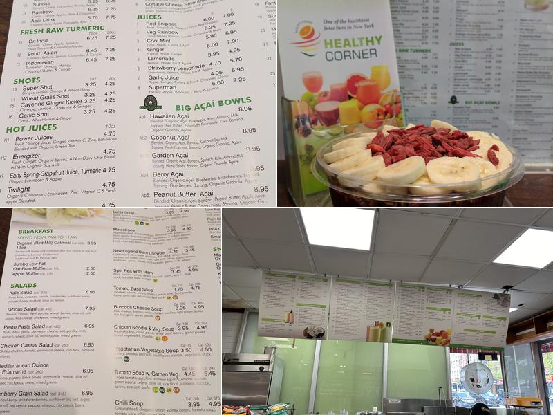 Healthy Corner Juice Bar Menu