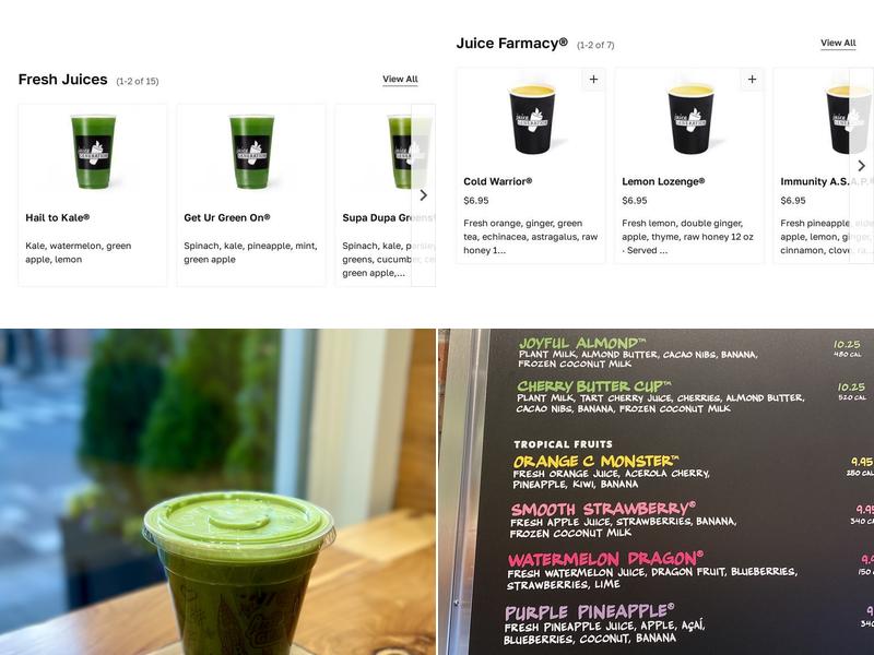 Juice Generation Menu