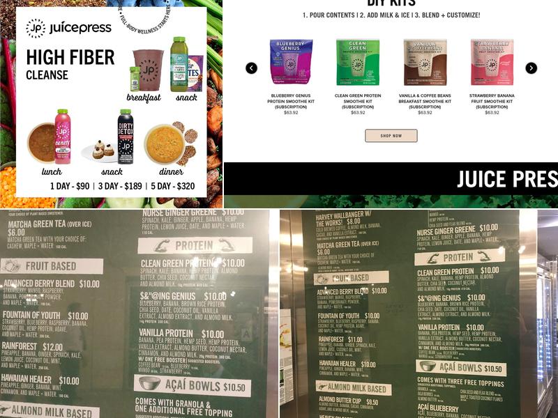 Juice Press Menu