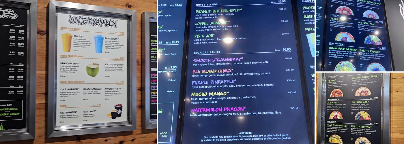 Juice Generation Menu