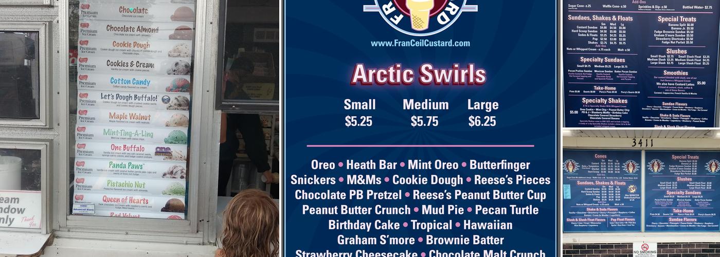 Fran-Ceil Custard Menu