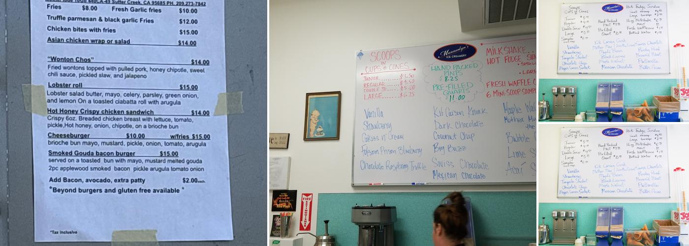 Munnerlyn's Ice Creamery Menu