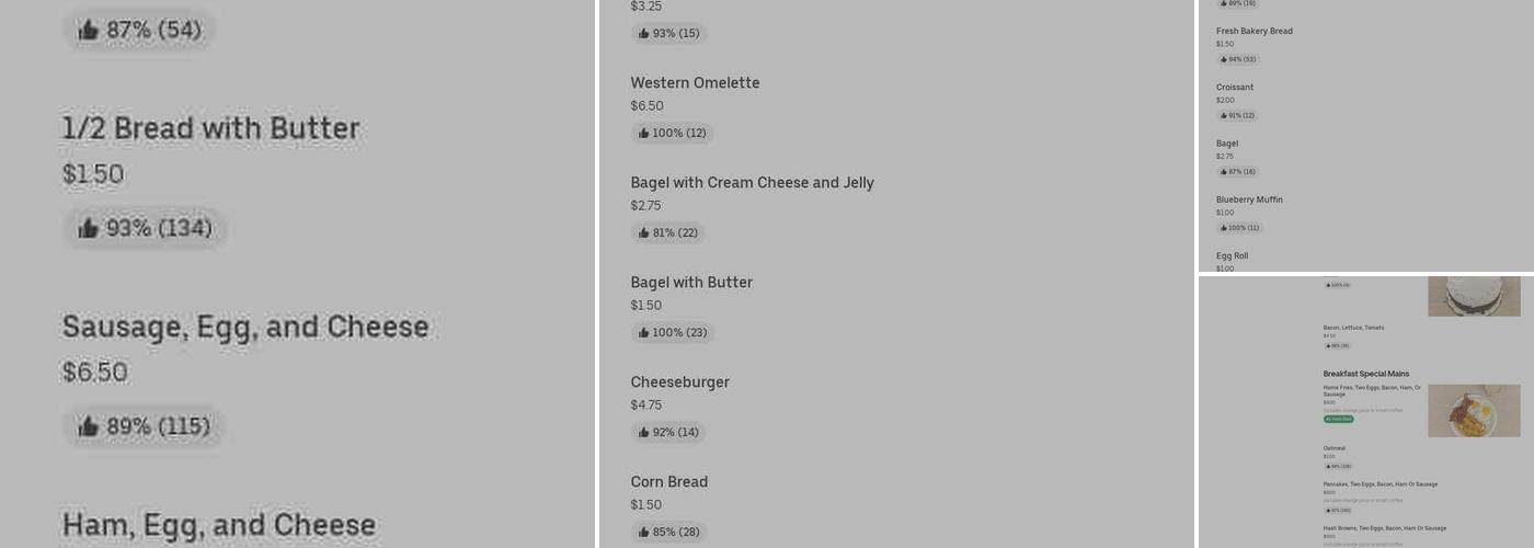National Bakery Menu