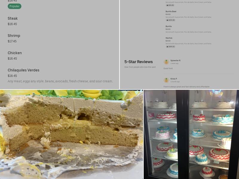 Perez Bakery Menu