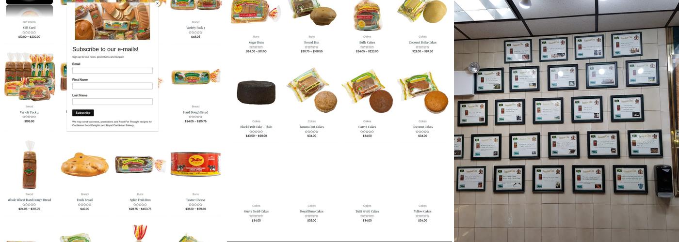 Royal Caribbean Bakery Menu