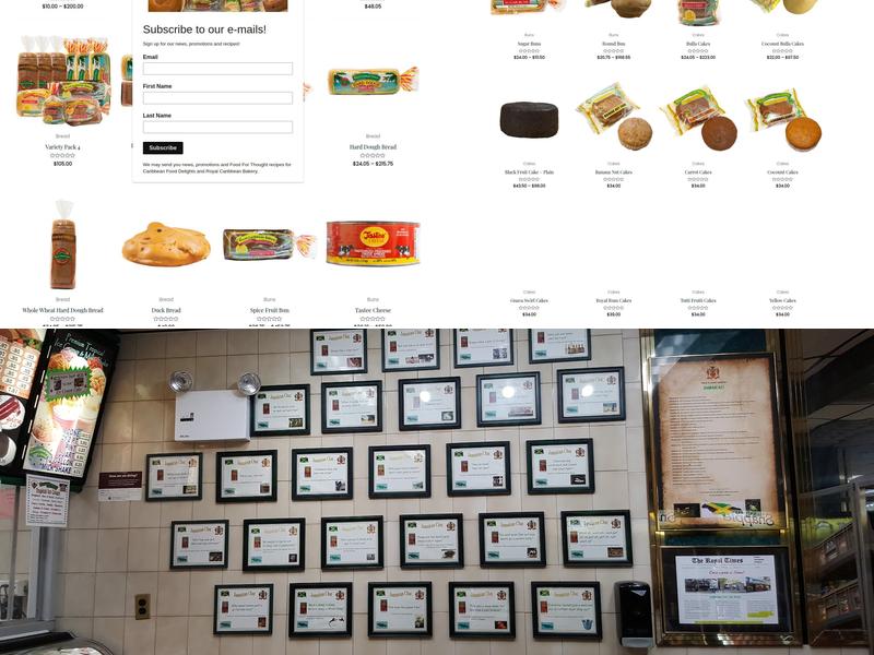 Royal Caribbean Bakery Menu