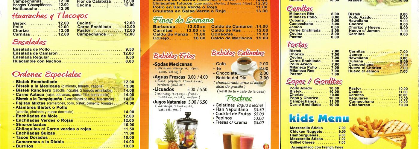 Paleteria Y Jugos Pueblo Menu