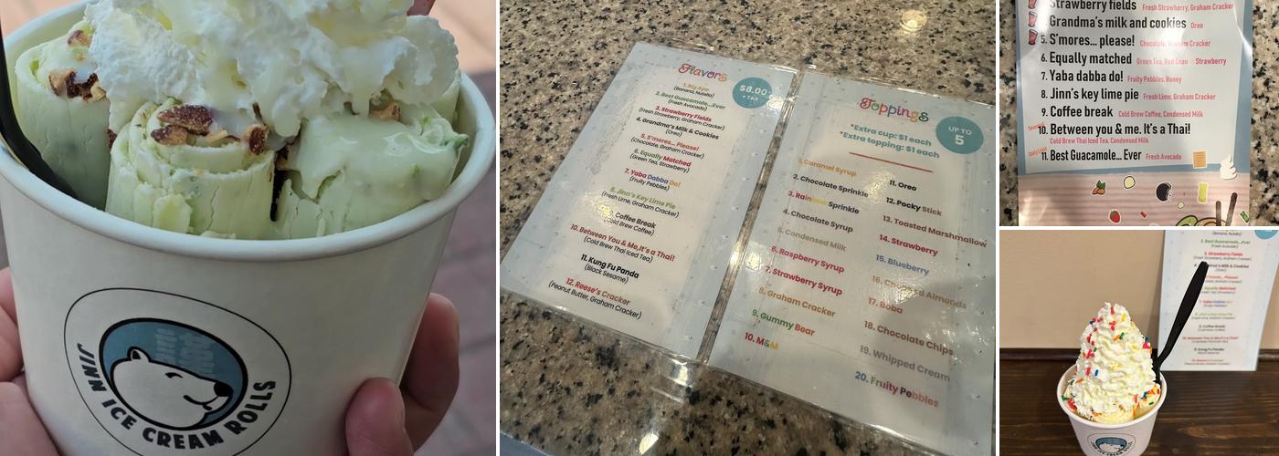 JINN Ice Cream Rolls Menu