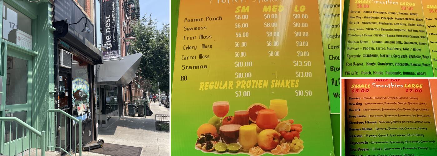 Rejuvenate Juice bar Menu
