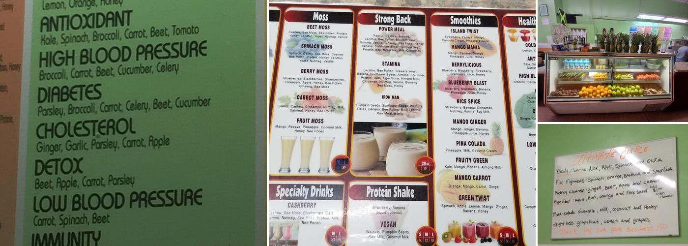 Ultimate Juices Menu