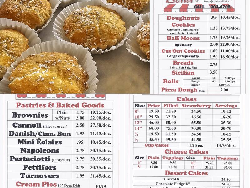 Bella Bakery Menu