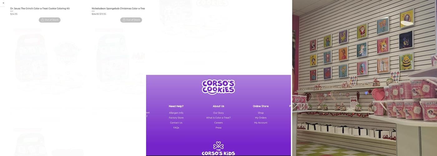 Corso's Cookies Menu