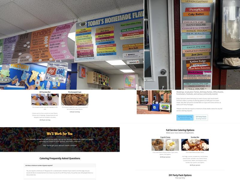 Gannons Isle Ice Cream Menu