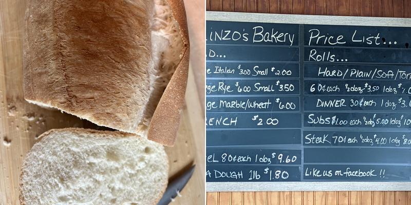 Prinzo's Bakery Menu