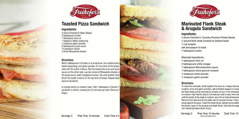 Freihofer's Baking Co Menu