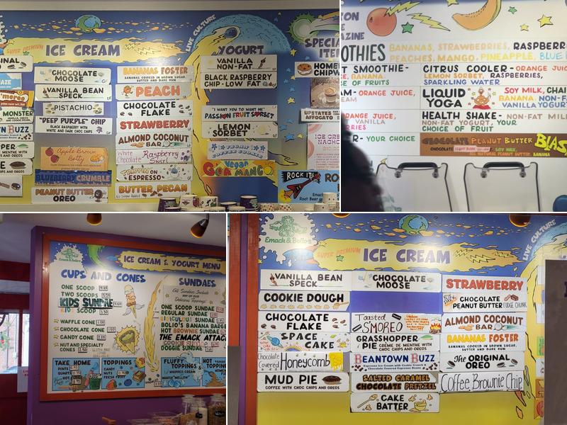 Emack & Bolio's Ice Cream Menu