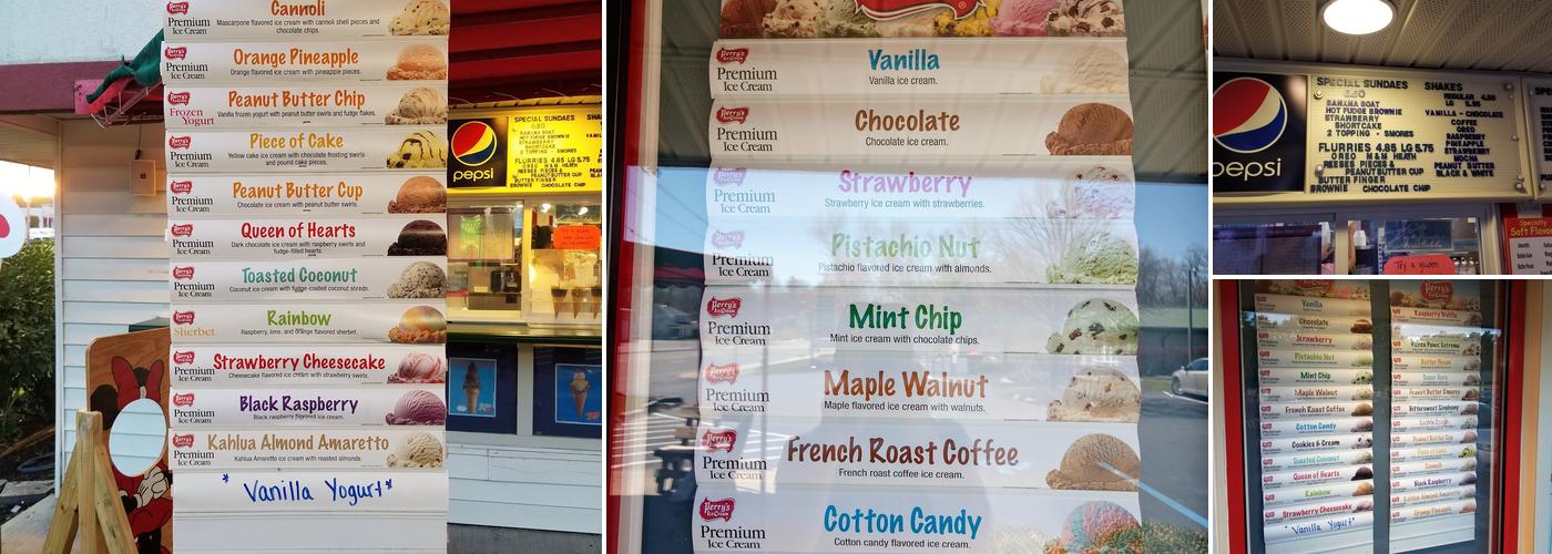 Ice Cream Shop Menu