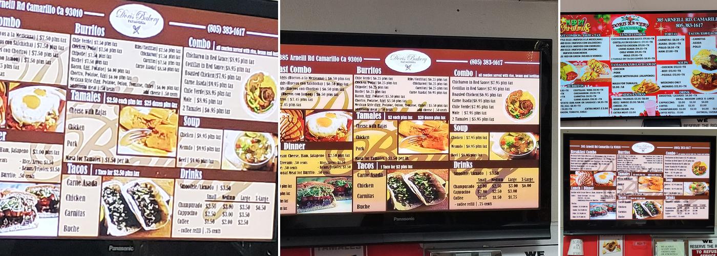 Doris Bakery Panaderia Menu
