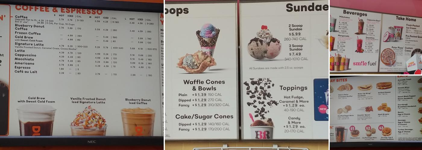 Dunkin' Menu