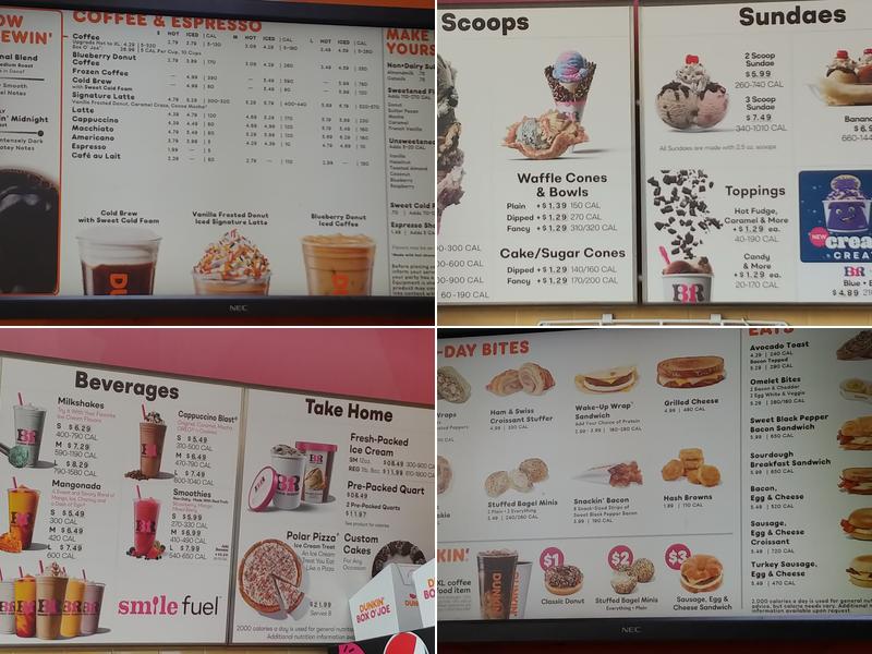 Dunkin' Menu