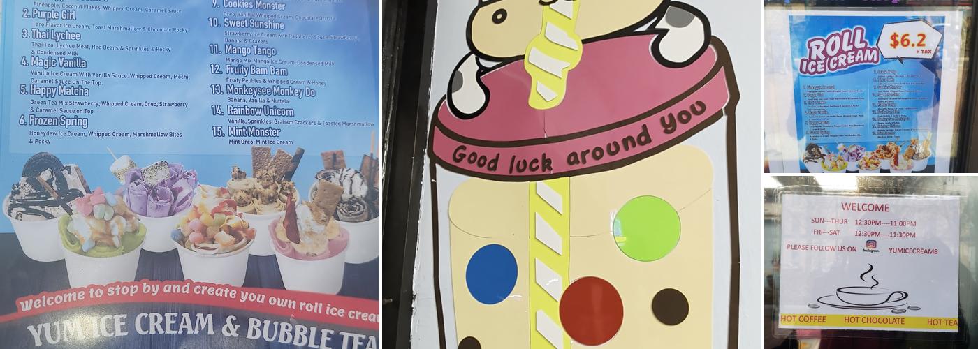 YUM Ice Cream& Bubble tea Menu