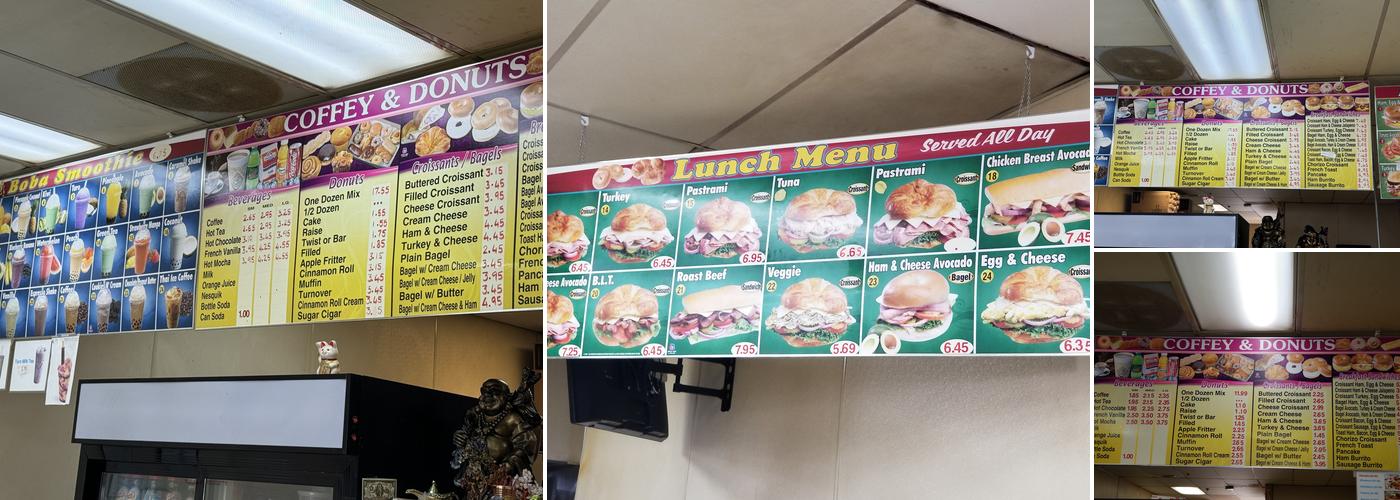 Coffey & Donuts Menu