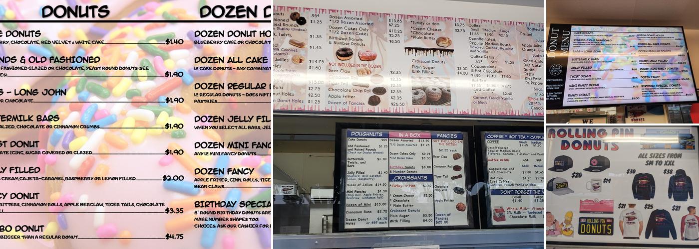 Rolling Pin Donuts Menu