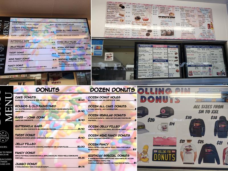 Rolling Pin Donuts Menu