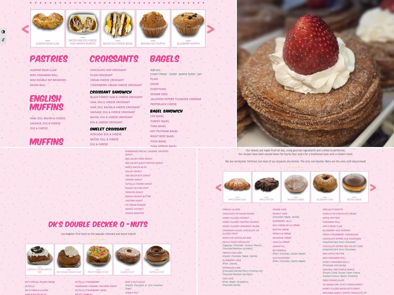 DK's Donuts & Bakery Menu