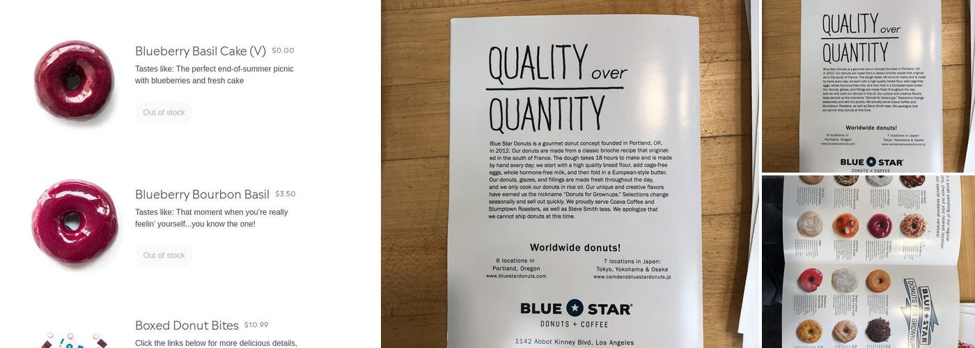 Blue Star Donuts Menu