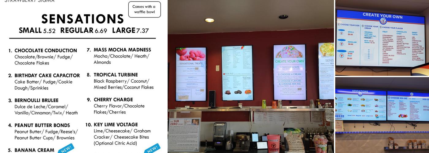 Sub Zero Nitrogen Ice Cream Menu