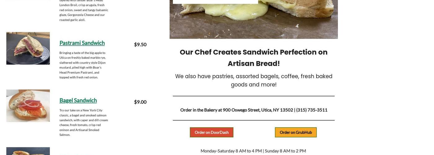 Hemstrought's Bakeries Menu