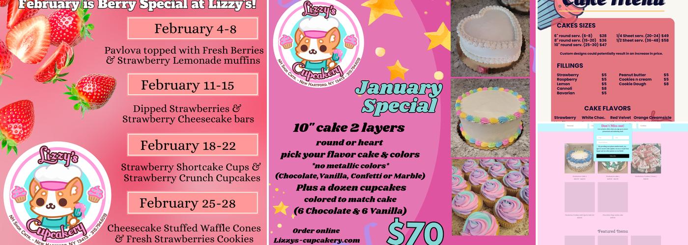 Lizzy's Cupcakery & Candies Menu