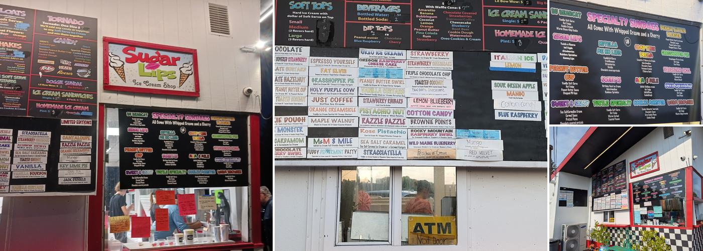 Sugar Lips Ice Cream Shop Menu